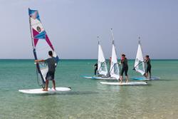 Costa Calma Beach - Fuerteventura. Group windsurf lesson. 